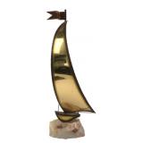Orenwatt Brutalist Brass Sailboat Sculpture