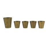 Indian Etched Brass Shot Glass Set
