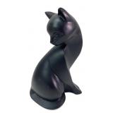 Mid-Century Modern Style Resin Seated Cat Figurine