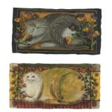 E. S. Mithson Hand-Painted Resin Cat Wall Plaques