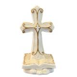 Lenox Style Porcelain Cross and Bible Figurine