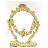 Rococo Style Gilt Metal Cherub Vanity Mirror