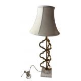 Gilt Metal Quatrefoil Table Lamp