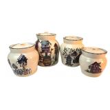 Home & Garden Party Birdhouse Stoneware Canisters