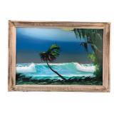 Signed Tropical Seascape Oil on Board