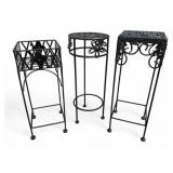 Set of 3 Metal Decorative Plant Stands