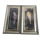 Pr. Framed Grape Motif Art Prints, 26 x 14"
