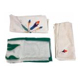 Vintage Embroidered Linen Tablecloth and Napkin Se