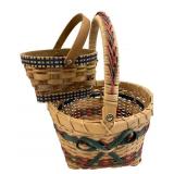 Longaberger Style Woven Splint Baskets, Pr.