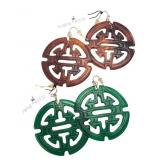 Towne & Reese Jillian Green and Tortoise Earrings