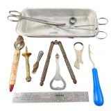 Vintage Kitchenware and Medical Tool Assortment