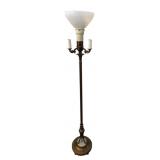 Neoclassical Style Brass and Marble Floor Lamp