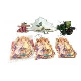 Italian Ceramic Tree Dish and Christmas Ornaments