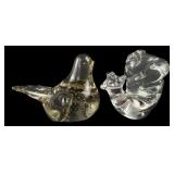 Art Glass Bird and Snail Figurines, Pr.