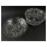 Two Pressed Glass Footed Bowls