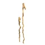 Pair of Hand-Carved Natural Wood Walking Sticks
