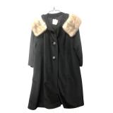 The J.L. Hudson Company Black Wool Coat with Fur C