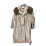 Modelia Faux Fur Coat with Mink Collar