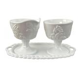 VTG Indiana Glass Harvest Grape Milk Glass Set