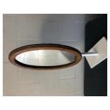 Oak Framed Oval Mirror on Custom Display Stand