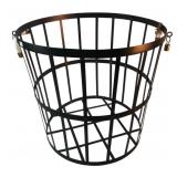Industrial Style Black Metal Slat Basket
