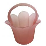 Mikasa Kurata Pink Frosted Glass Tulip Basket