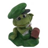 Hand-Painted Ceramic Frog Mailman Figurine Small