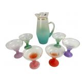 West Virginia Glass Blendo Pitcher and Stemware Se