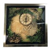 Elgin Tropical Jungle Scene Framed Wall Clock