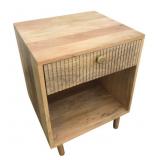 Basant Mid-Century Modern Style Mango Wood Nightst