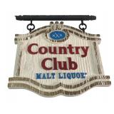 Country Club Malt Liquor Plastic Sign