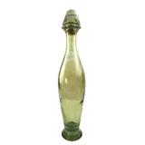 Green Hand-Blown Glass Decanter with Stopper