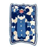 Hand-Crocheted Clown Motif Baby Blanket