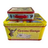 Curious George Tin Toy Chest and Lunch Box Set