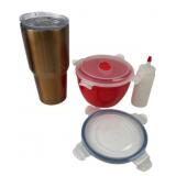 Assorted Kitchenware and Insulated Tumbler Set
