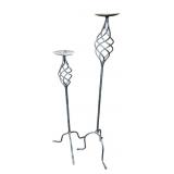 Pair of Wrought Iron Floor Candle Holders