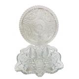 EAPG Pressed Glass Bowl and Platter Set