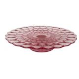 Fenton colonial pink thumbprint glass footed cake