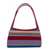 Striped Canvas Shoulder Bag and Matching Wallet