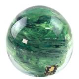 Kerry Glass Hand-Blown Green Swirl Art Glass Paper