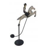 Indonesian Hand-Painted Metal Cowboy Balance Toy