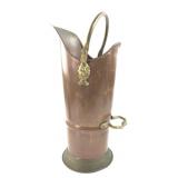 Vintage Copper and Brass Scuttle-Style Coal Bucket