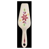 Hand-Painted Floral Ceramic Cake Server