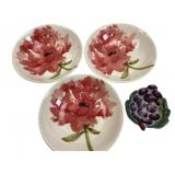 Royal Stafford Peony Bowls and Venetian Grape Dish