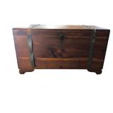 Small Dovetailed Cedar Chest with Brass Straps