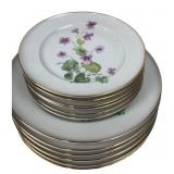 Hutschenreuther Selb Bavaria Violets Plates, 12 Pc