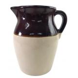 Two-Tone Stoneware Pitcher, 8.5" H