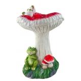 Hand-Painted Earthenware Mushroom Bird Bath
