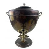 Copper and Brass Samovar with Porcelain Finial