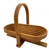 Handcrafted Oak Collapsible Basket by BP